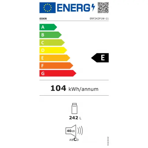 Réfrigérateur 1 porte EDER ERF242P1W-11 - 4