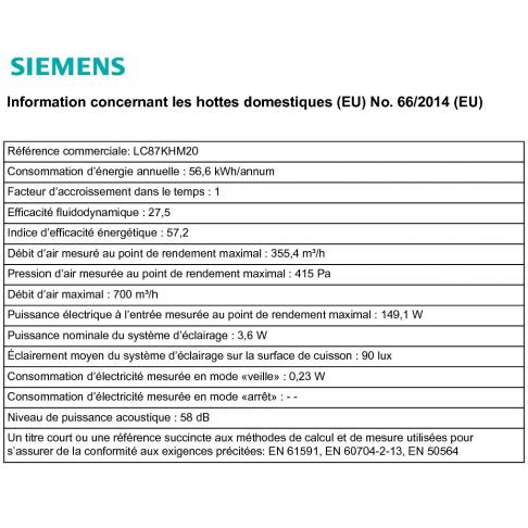 Hotte Siemens LC87KHM20